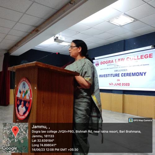 Investiture ceremony organised by Dogra law college on 14th June 2023