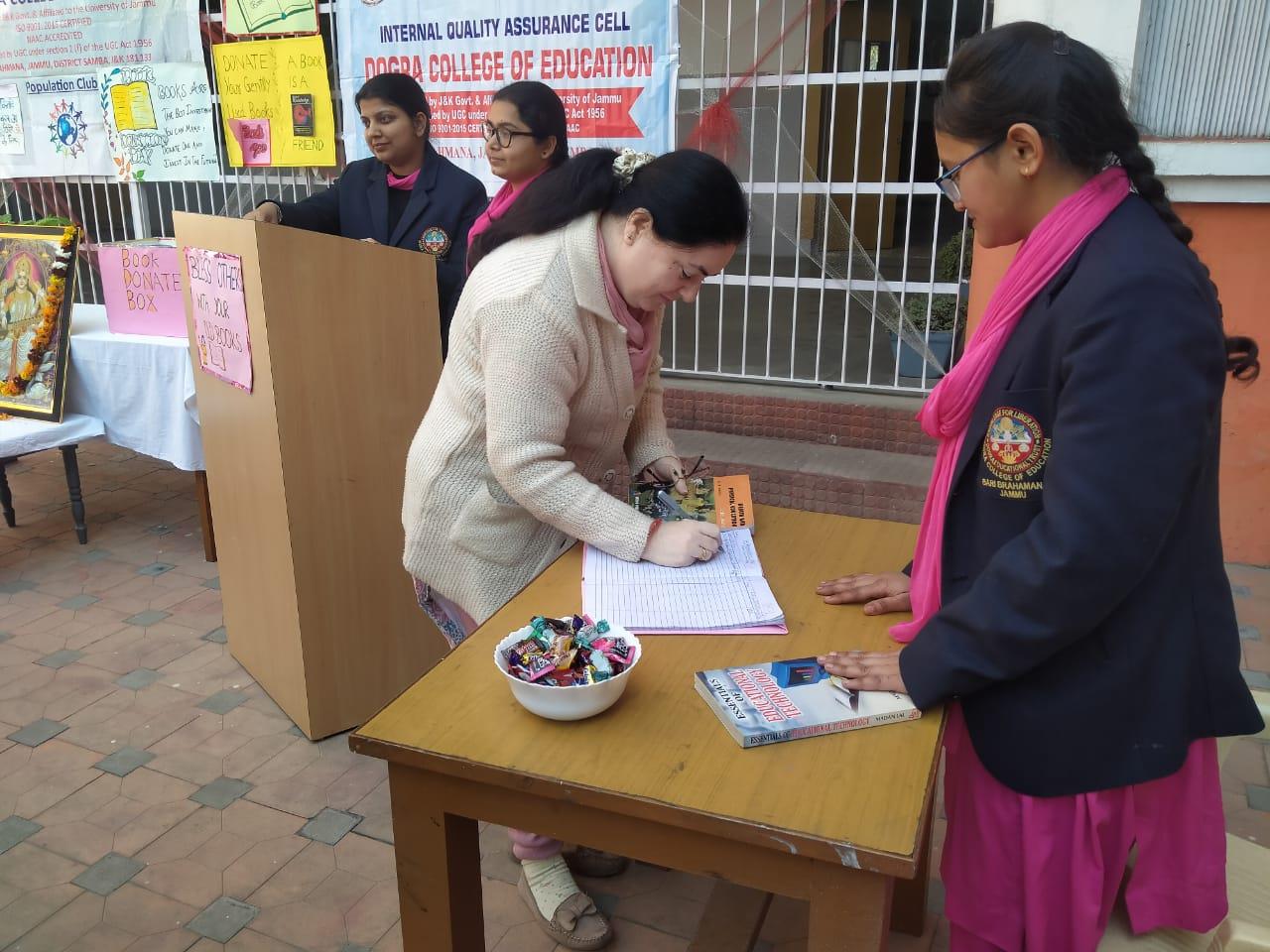 Population Club and Library Committee of Dogra College of Education celebrated Book Donation Day on 14-02-2024.