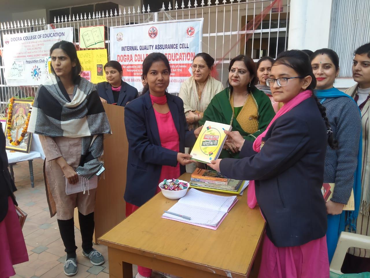 Population Club and Library Committee of Dogra College of Education celebrated Book Donation Day on 14-02-2024.